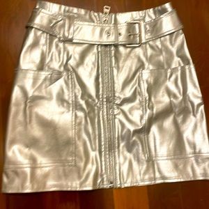Topshop silver metallic mini skirt size 4